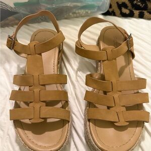 Soda Tan Strappy Sandals